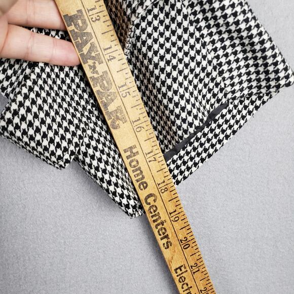 Mac & Jac‎ Size 10 Belted Houndstooth Coat Black White Preppy Classic Academia - Picture 6 of 10